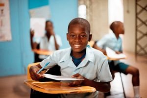A child learning in an inclusive classroom